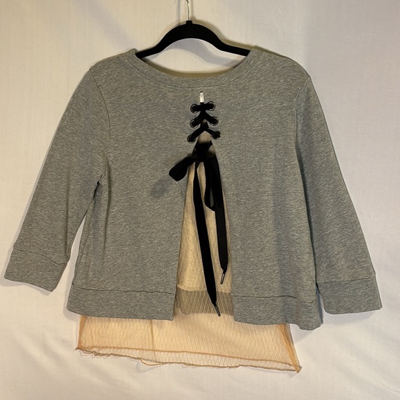 Dance & Marvel Sweatshirt Lace Top Size Small - Picture 5 of 6